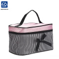 new arrival sweet lady travel makeup bag with black polka dot